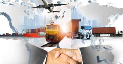 Cargo plane loaded with Indian export products
